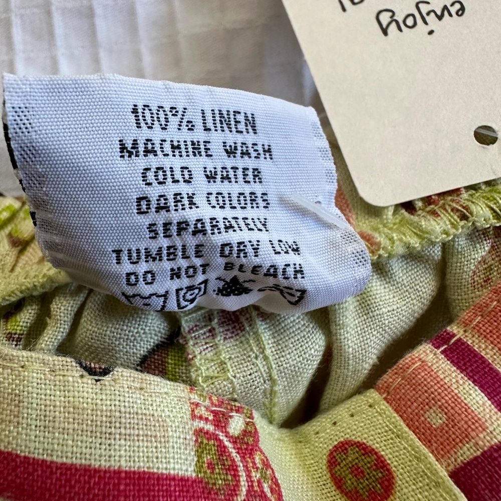 Color me Cotton Womens Sz M NWT 100% Linen Colorful Capri Pants USA BY Click - Picture 4 of 5